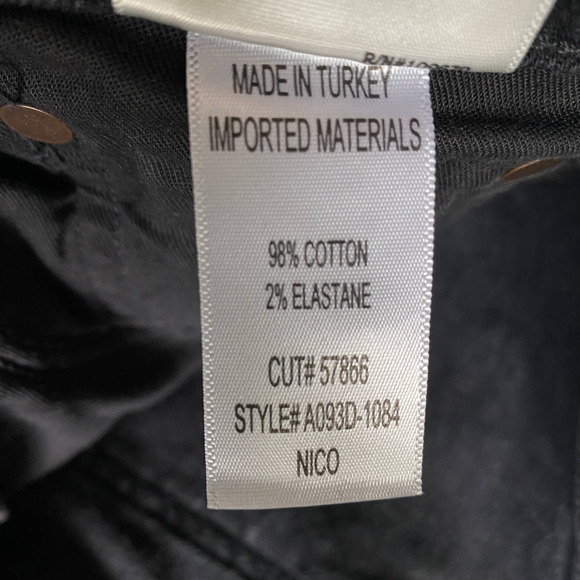 NWT Agolde Nico High Rise Slim Fit Jeans Black Cassette Womens Size 24 - Picture 11 of 11